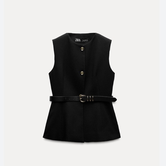 Zara NWT long belted vest 9300/525 - Picture 2 of 7